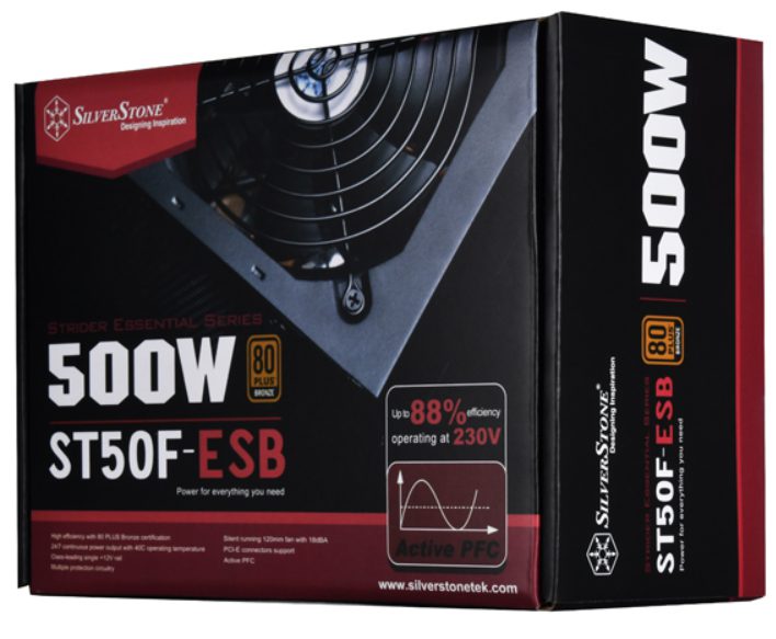 Essential シリーズ 500W 80 PLUS Bronze Ver2.1 ATX電源 SILVER STONE:ST50F-ESB